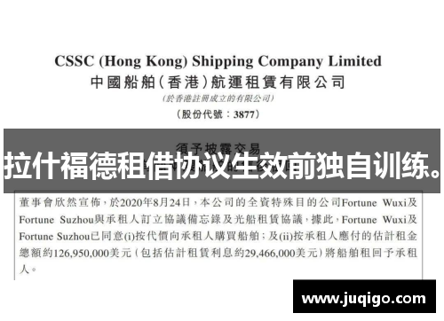 拉什福德租借协议生效前独自训练。
